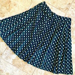 J.Crew Green Patterned Skirt